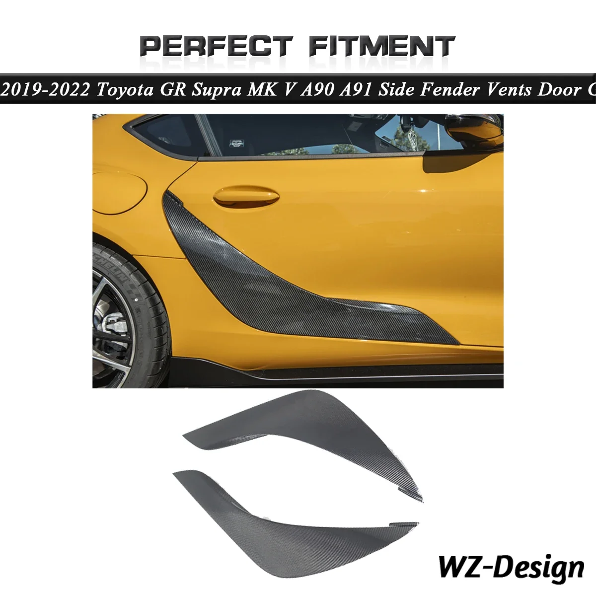 Carbon Fiber A90 Supra Side Fender Vents Door Garnish Replacement Fit For 2019-2022 Toyota GR Supra MK V A90 A91
Carbon Fiber A90 Supra Side Fender Vents Door Garnish Replacement Fit For 2019-2022 Toyota GR Supra MK V A90 A91