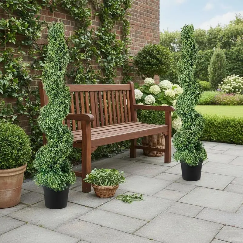 2 Pcs Spiral Faux Tree 122cm For Porch Doorway Patio, High Density Foliage Decorative Evergreen Potted PE Material Iron Frame 10 Replacement Leaves Included
2 Pcs Spiral Faux Tree 122cm For Porch Doorway Patio, High Density Foliage Decorative Evergreen Potted PE Material Iron Frame 10 Replacement Leaves Included