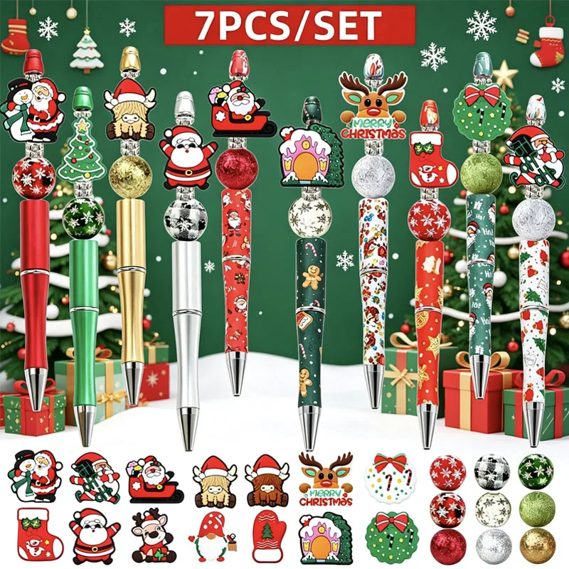 7Pcs Christmas DIY Bead Ballpoint Pen Set Santa Claus Elk Snowman Design Wooden Beads Cute Writing Pen for Students School Offic
7Pcs Christmas DIY Bead Ballpoint Pen Set Santa Claus Elk Snowman Design Wooden Beads Cute Writing Pen for Students School Offic