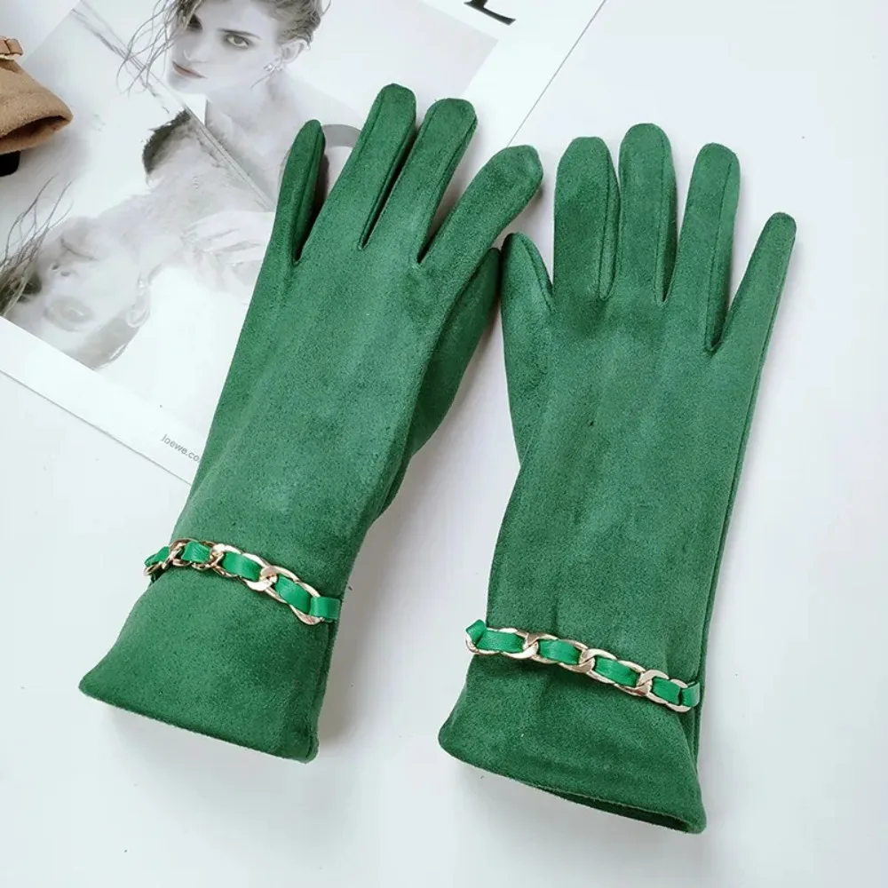 Minimalism Chain Suede Leather Gloves Suede Velvet Solid Color Outdoor Riding Gloves Warm Gloves
Minimalism Chain Suede Leather Gloves Suede Velvet Solid Color Outdoor Riding Gloves Warm Gloves