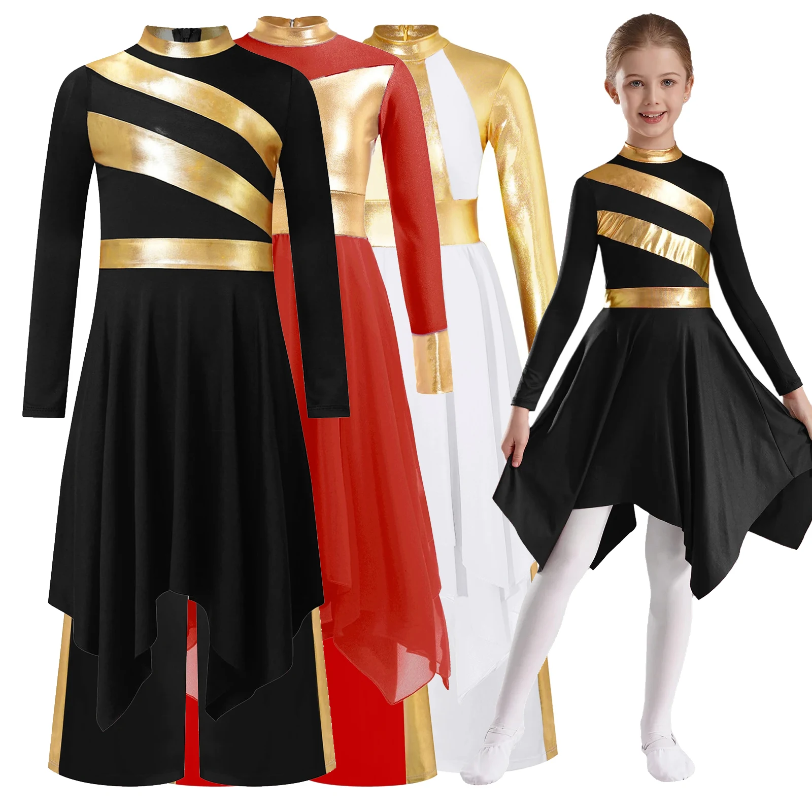 Teens Girls Modern Lyrical Liturgical Dance Costume Church Choir Worship Praise Dress Long Sleeve Gown+Wide-Leg Pants Dancewear
Teens Girls Modern Lyrical Liturgical Dance Costume Church Choir Worship Praise Dress Long Sleeve Gown+Wide-Leg Pants Dancewear
