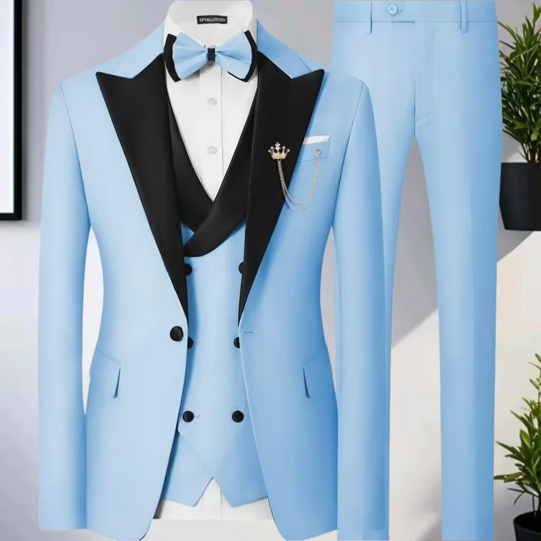 Wedding Suits for Men 3 Pieces Blazer Vest and Pants Set Pointed Collar One Button Full Men's Suits Graduation Casual Suit
Wedding Suits for Men 3 Pieces Blazer Vest and Pants Set Pointed Collar One Button Full Men's Suits Graduation Casual Suit