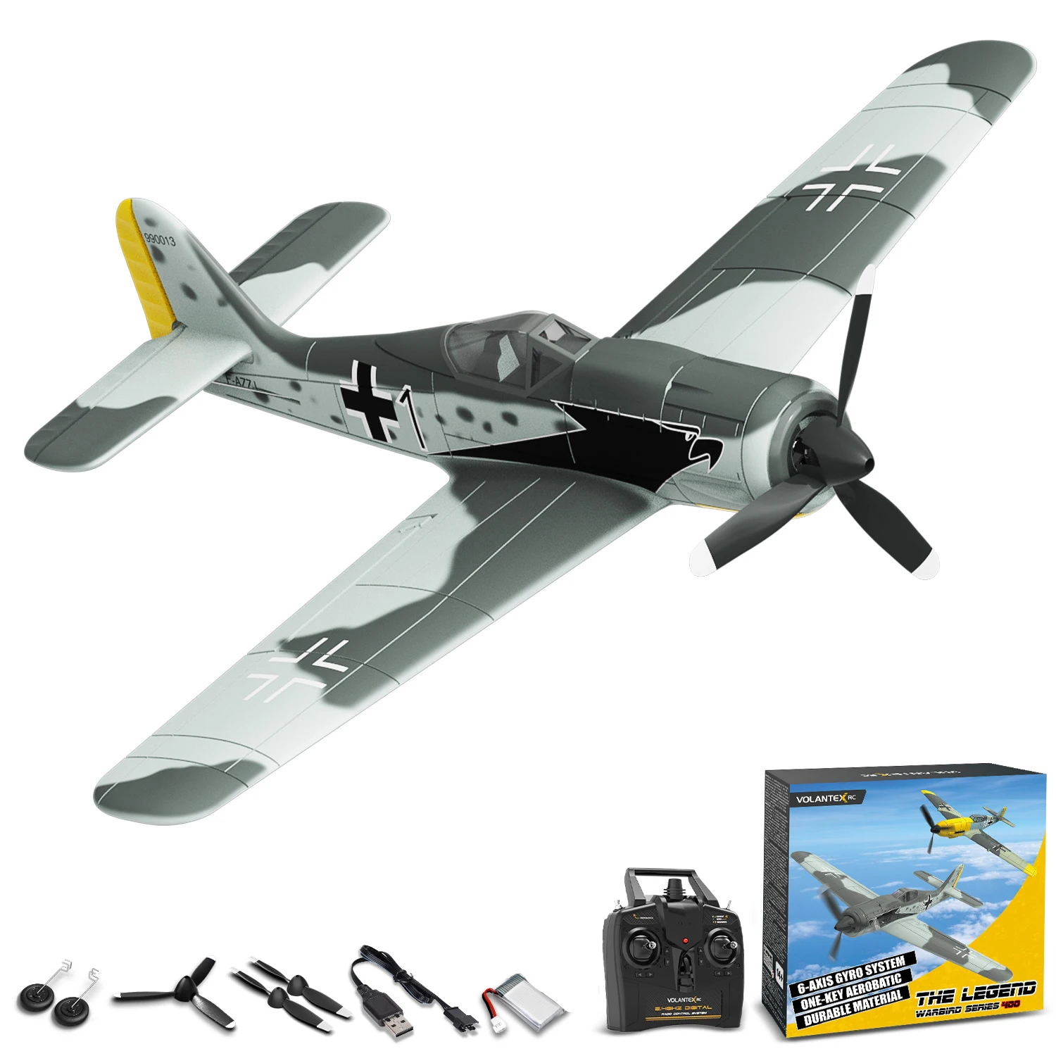 VOLANTEX RC FW190 Fighter Toy Set Ready to Fly Remote Control Airplane Kids Boys
VOLANTEX RC FW190 Fighter Toy Set Ready to Fly Remote Control Airplane Kids Boys