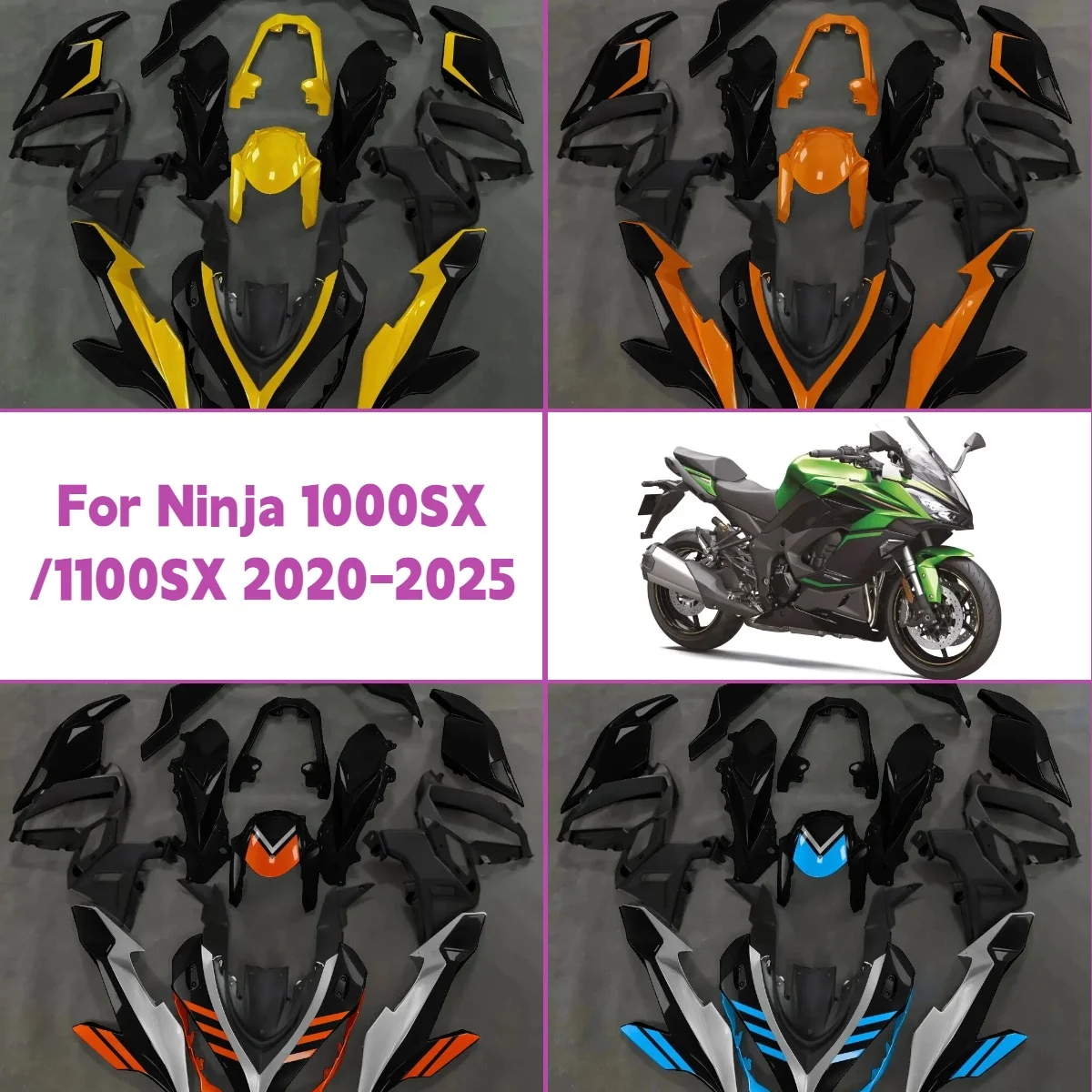 Prime Fairings 2020-2025 Ninja1100SX Custom ABS Painted Fairing Set Replacement Fit for 20-25 Kawasaki Ninja 1000SX
Prime Fairings 2020-2025 Ninja1100SX Custom ABS Painted Fairing Set Replacement Fit for 20-25 Kawasaki Ninja 1000SX