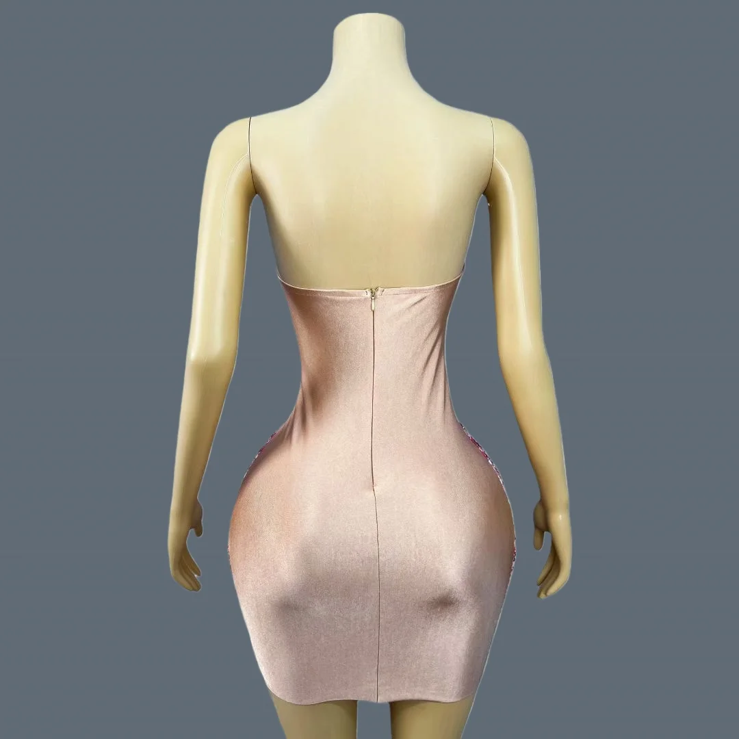 Pink Strapless Tight Fitting Sheer Mesh Short Dress High-end Sparkly Rhinestone Evening Dress Party event Cocktail Dress Xinghua
Pink Strapless Tight Fitting Sheer Mesh Short Dress High-end Sparkly Rhinestone Evening Dress Party event Cocktail Dress Xinghua