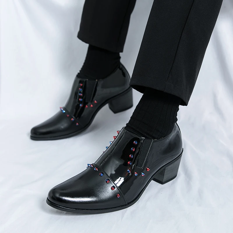 Black Gold Patent Leather Business Dress High Heels Men's Shoes Anti Foot Odor Pointed Iron Toe Fashion Party Wedding Shoes
Black Gold Patent Leather Business Dress High Heels Men's Shoes Anti Foot Odor Pointed Iron Toe Fashion Party Wedding Shoes