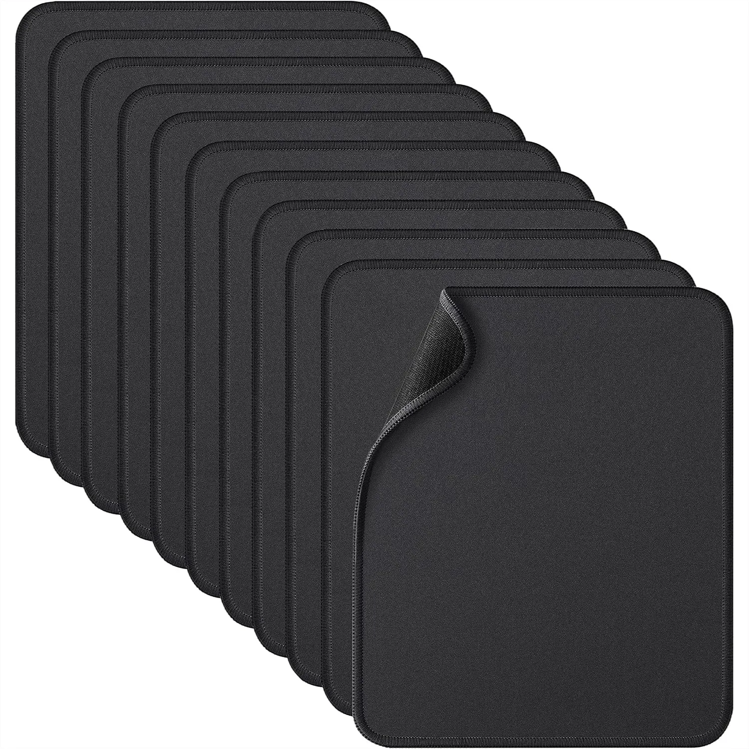 11 Pack Mouse Pad with Reinforced Stitched Edge, Washable Non-Slip Rubber Base, 0.12 Inch Thick Smooth Surface for Desk, Black
11 Pack Mouse Pad with Reinforced Stitched Edge, Washable Non-Slip Rubber Base, 0.12 Inch Thick Smooth Surface for Desk, Black