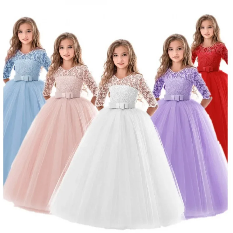 Short Sleeve Princess Kids Elegant Dresses for Girls Wedding Party Clothing 2-18Y Teens Children's Solid Color Lace Bow Dress
Short Sleeve Princess Kids Elegant Dresses for Girls Wedding Party Clothing 2-18Y Teens Children's Solid Color Lace Bow Dress