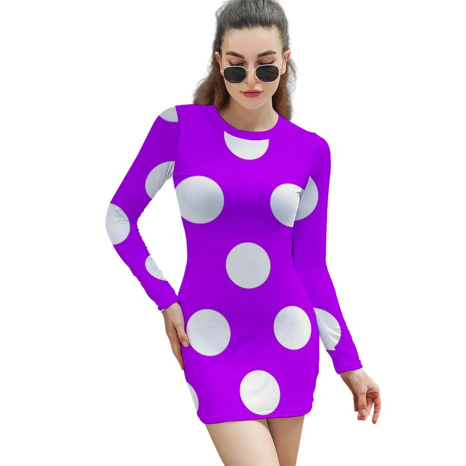 Large WHITE and HOT PURPLE POLKA DOTS Long-Sleeved Sheath Dress women clothes dress party night dress summer 2024 women
Large WHITE and HOT PURPLE POLKA DOTS Long-Sleeved Sheath Dress women clothes dress party night dress summer 2024 women