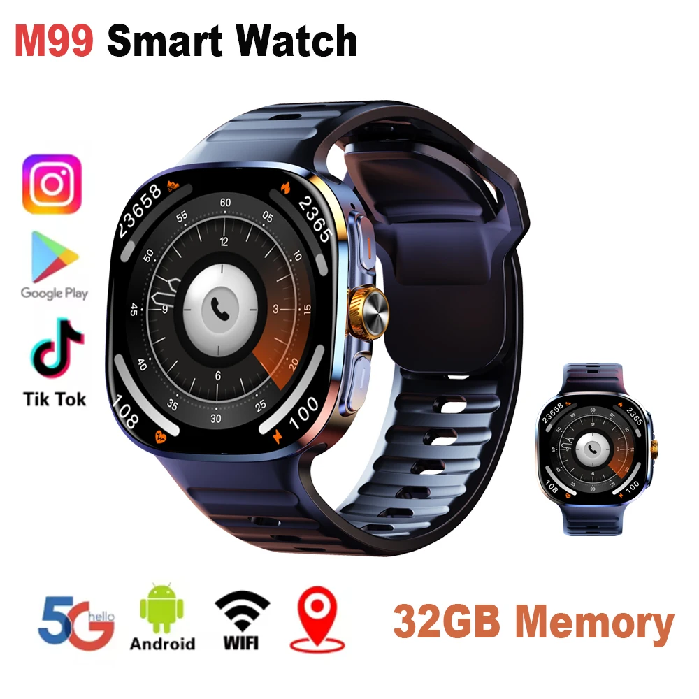 M99 5G Smart Watch Android System with 800w Rotating Camera WIFI Video Call AMOLED Screen 4G Full Netcom SmartWatch Men
M99 5G Smart Watch Android System with 800w Rotating Camera WIFI Video Call AMOLED Screen 4G Full Netcom SmartWatch Men