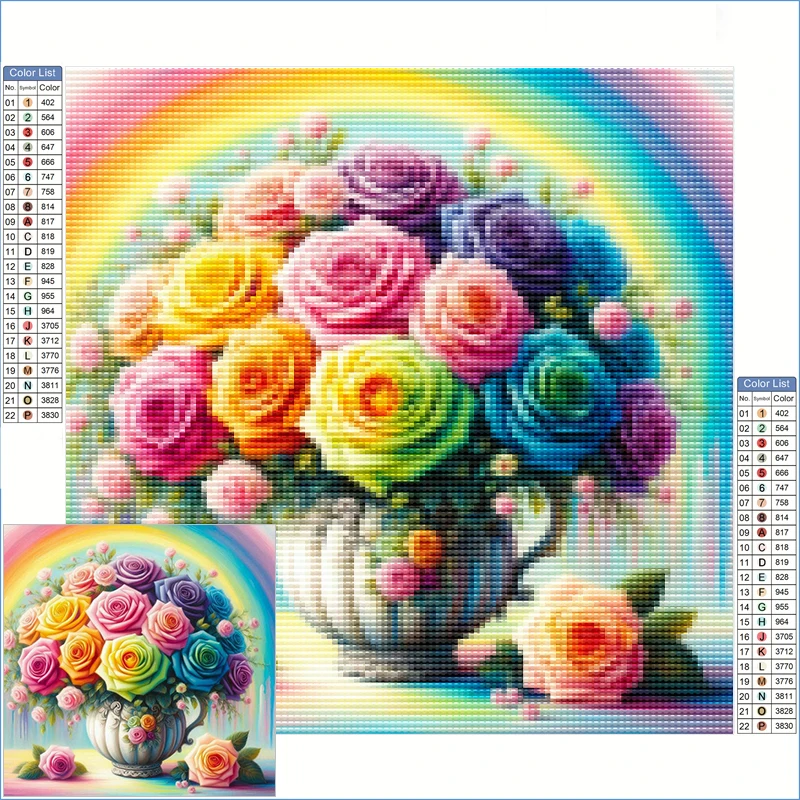 Diamond Art Painting Kits Full Clearance A Vase Of Roses In Rainbow Colors Crystal Art Diamond Painting Cross Stitch Home Decor
Diamond Art Painting Kits Full Clearance A Vase Of Roses In Rainbow Colors Crystal Art Diamond Painting Cross Stitch Home Decor