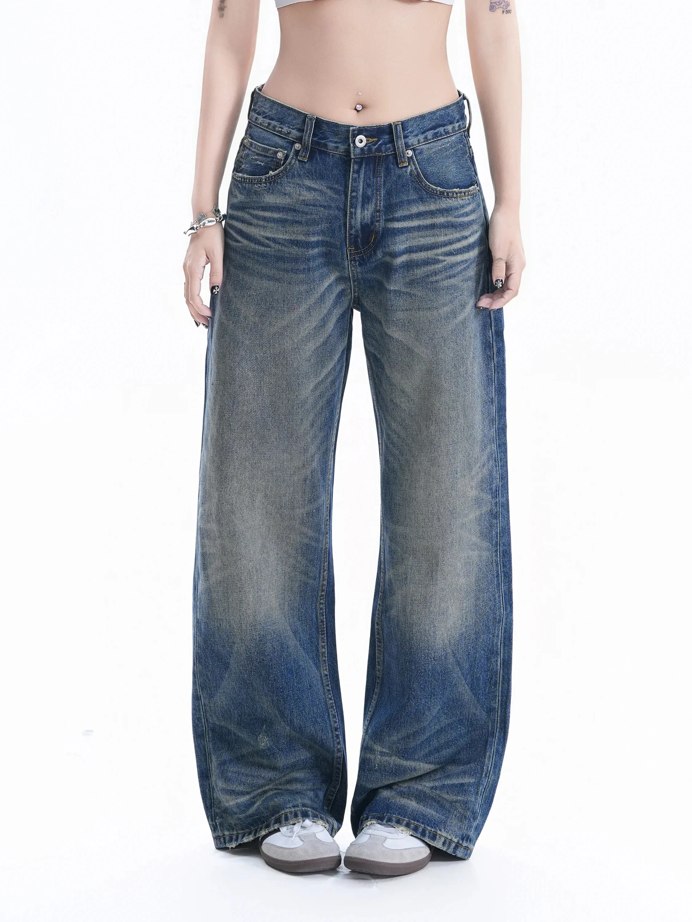 American Style Spicy Girl Denim Jeans Women's Wide Leg Vintage Wash Slimming Drapey Scratch All-Match Floor-Length Pants
American Style Spicy Girl Denim Jeans Women's Wide Leg Vintage Wash Slimming Drapey Scratch All-Match Floor-Length Pants