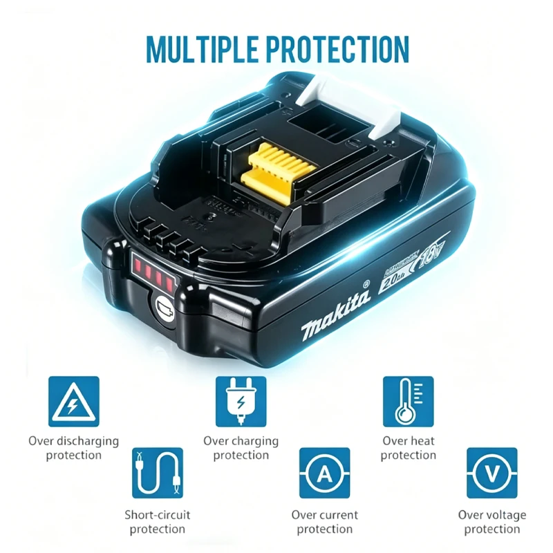 Makita 18V Original 2000mAh Rechargeable Lithium-Ion Battery BL1820B Compatible with Makita 18V Power Tools
Makita 18V Original 2000mAh Rechargeable Lithium-Ion Battery BL1820B Compatible with Makita 18V Power Tools