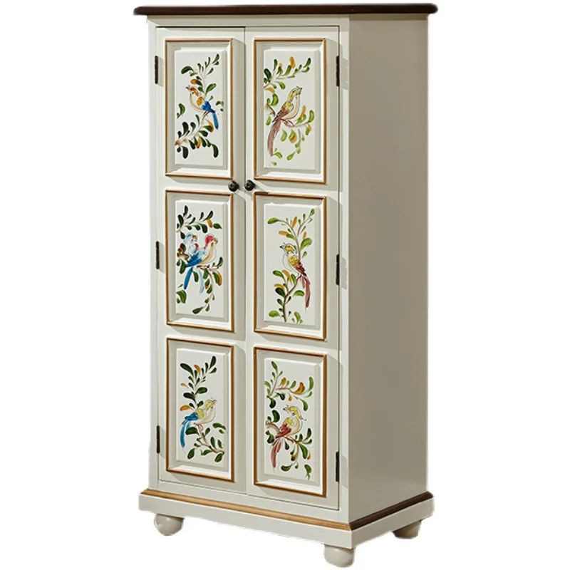 Yjq shoe cabinet Mediterranean pastoral painted solid wood vertical storage shoe cabinet at the entrance of the home
Yjq shoe cabinet Mediterranean pastoral painted solid wood vertical storage shoe cabinet at the entrance of the home
