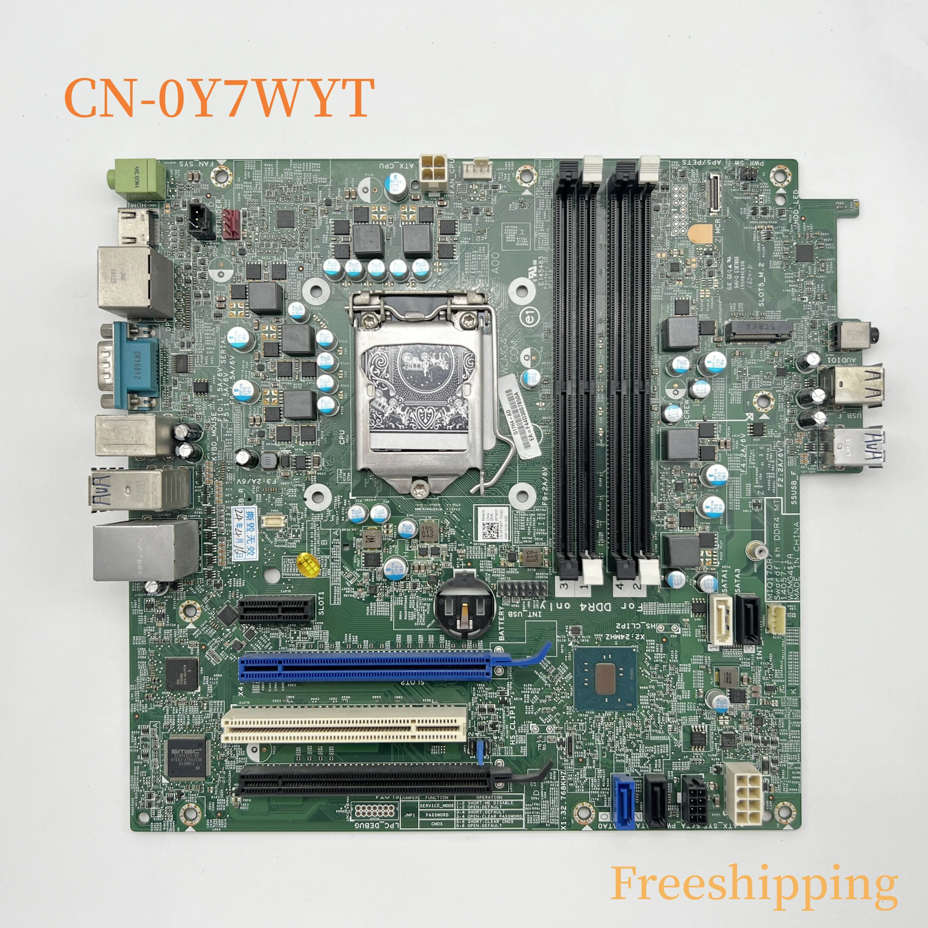CN-0Y7WYT For DELL 7040 MT Motherboard Y7WYT WCMG4 MIQ17OR/Swordfish DDR4 LGA1151 Mainboard 100%tested fully work
CN-0Y7WYT For DELL 7040 MT Motherboard Y7WYT WCMG4 MIQ17OR/Swordfish DDR4 LGA1151 Mainboard 100%tested fully work