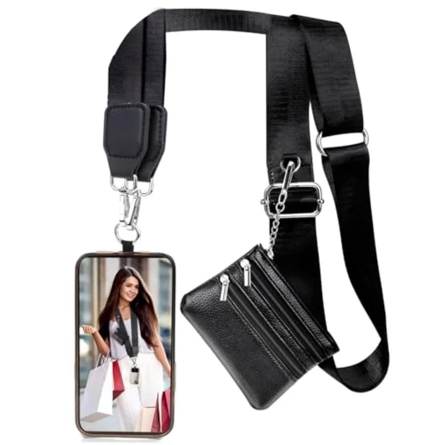 Clip and Go Strap for Phone with Wallet Crossbody, Phone Strap with Zippered Wallet, Adjustable Anti Theft Cellphone Lanyard fo
Clip and Go Strap for Phone with Wallet Crossbody, Phone Strap with Zippered Wallet, Adjustable Anti Theft Cellphone Lanyard fo