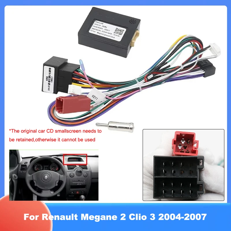 CAN Bus Decoder 16 Pin to ISO Radio Harness Adapter Car Android Wiring Cable for Renault Megane 2 Clio 3 2004-2007
CAN Bus Decoder 16 Pin to ISO Radio Harness Adapter Car Android Wiring Cable for Renault Megane 2 Clio 3 2004-2007