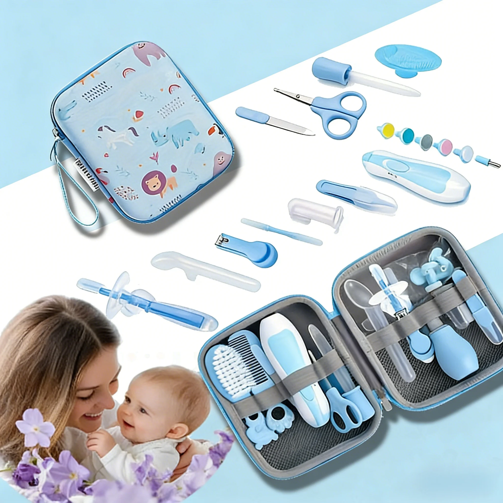 20pcs Baby Grooming and Healthcare Kit, Newborn Gift Nursery Care Set with Hair Comb Brushes Nail Trimmer Nose Cleaner & More
20pcs Baby Grooming and Healthcare Kit, Newborn Gift Nursery Care Set with Hair Comb Brushes Nail Trimmer Nose Cleaner & More