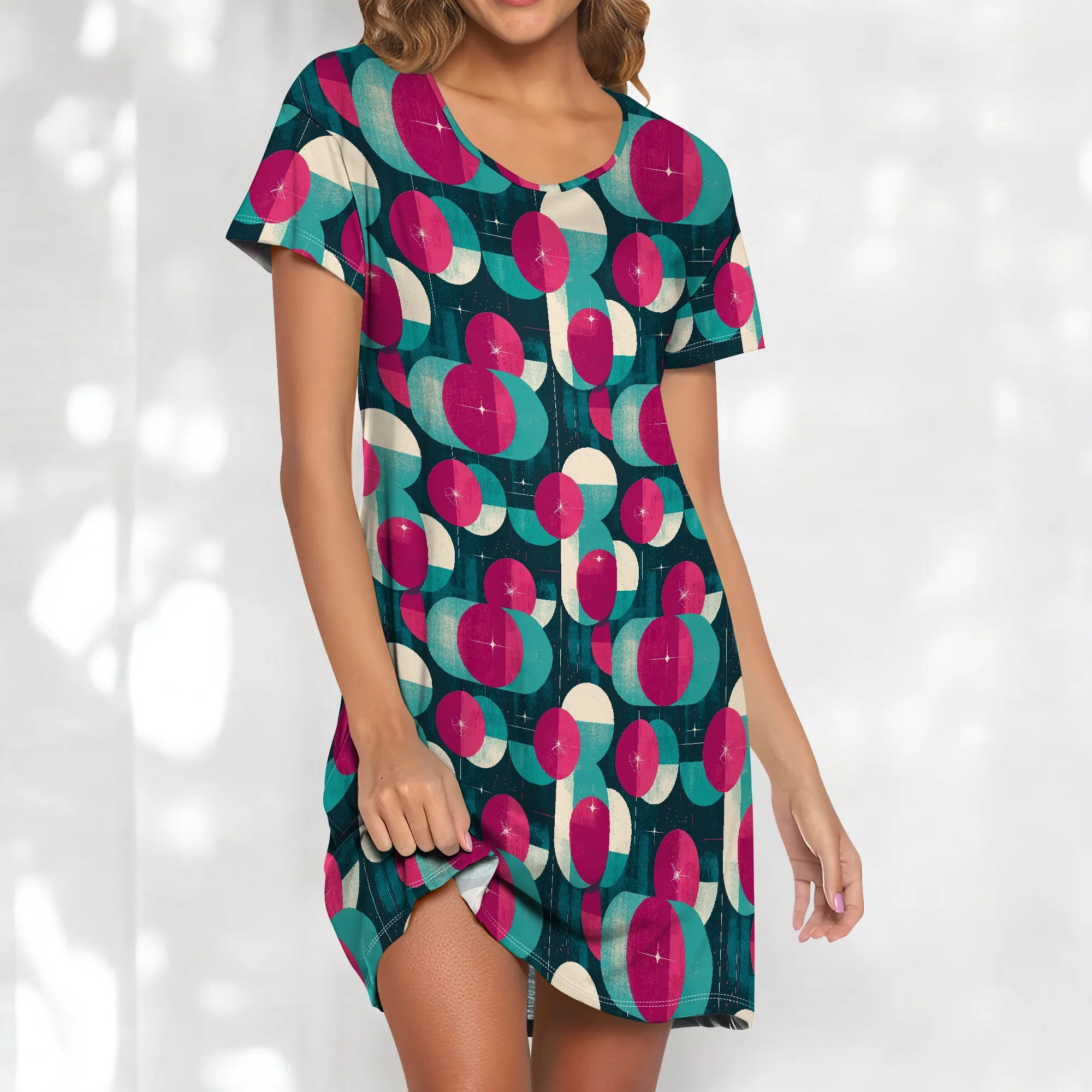 Retro Geometric Print Dress S-3XL Teal & Pink Color Block Style for Afro Women Party or Streetwear
Retro Geometric Print Dress S-3XL Teal & Pink Color Block Style for Afro Women Party or Streetwear