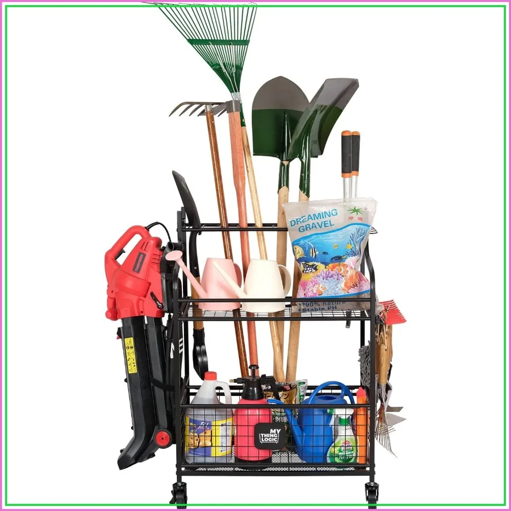 Garden Tool Organizer with Wheels for Garage & Yard - Heavy Duty Steel Rack, Large Capacity, Easy Move
Garden Tool Organizer with Wheels for Garage & Yard - Heavy Duty Steel Rack, Large Capacity, Easy Move