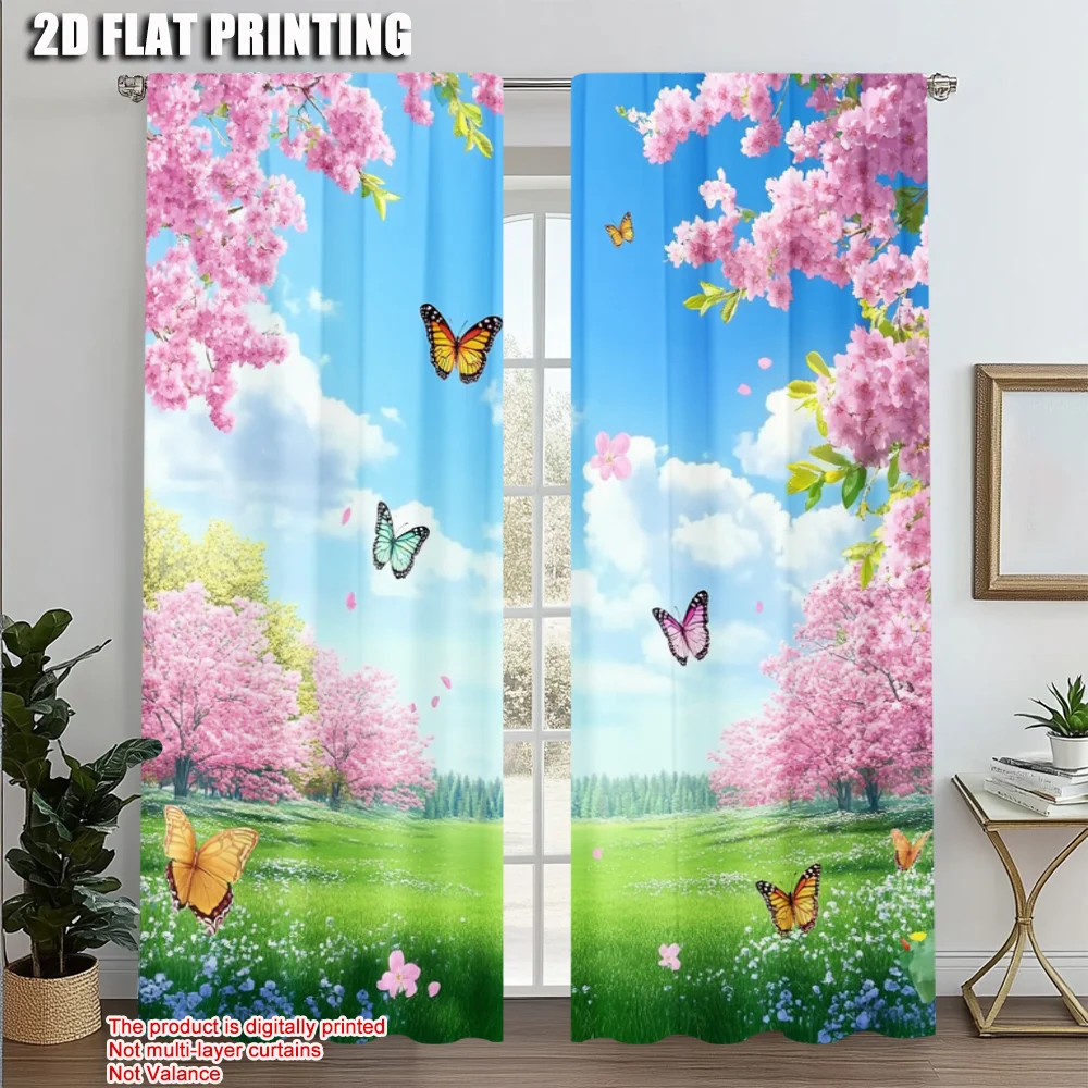 2pcs, Minimalist Curtains 2D print Butterfly & Blossom Garden Machine Washable (without rod) Room Decor Ldeal for Bedroom,
2pcs, Minimalist Curtains 2D print Butterfly & Blossom Garden Machine Washable (without rod) Room Decor Ldeal for Bedroom,