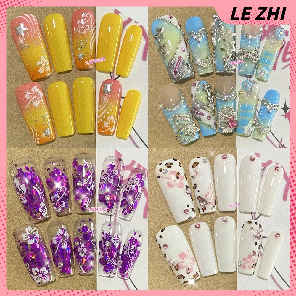 Sweet Cool Handmade Square Ellipse Removable Press On Nails Cartoon Rilakkuma Rabbit Bow Pearl Flower Glitter Sequins Fake Nails
Sweet Cool Handmade Square Ellipse Removable Press On Nails Cartoon Rilakkuma Rabbit Bow Pearl Flower Glitter Sequins Fake Nails