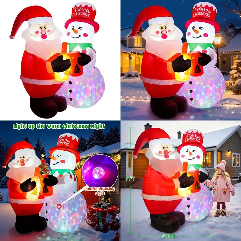 7-Foot Inflatable Outdoor Christmas Decor: Santa & Snowman Toasting with LED Lights
7-Foot Inflatable Outdoor Christmas Decor: Santa & Snowman Toasting with LED Lights