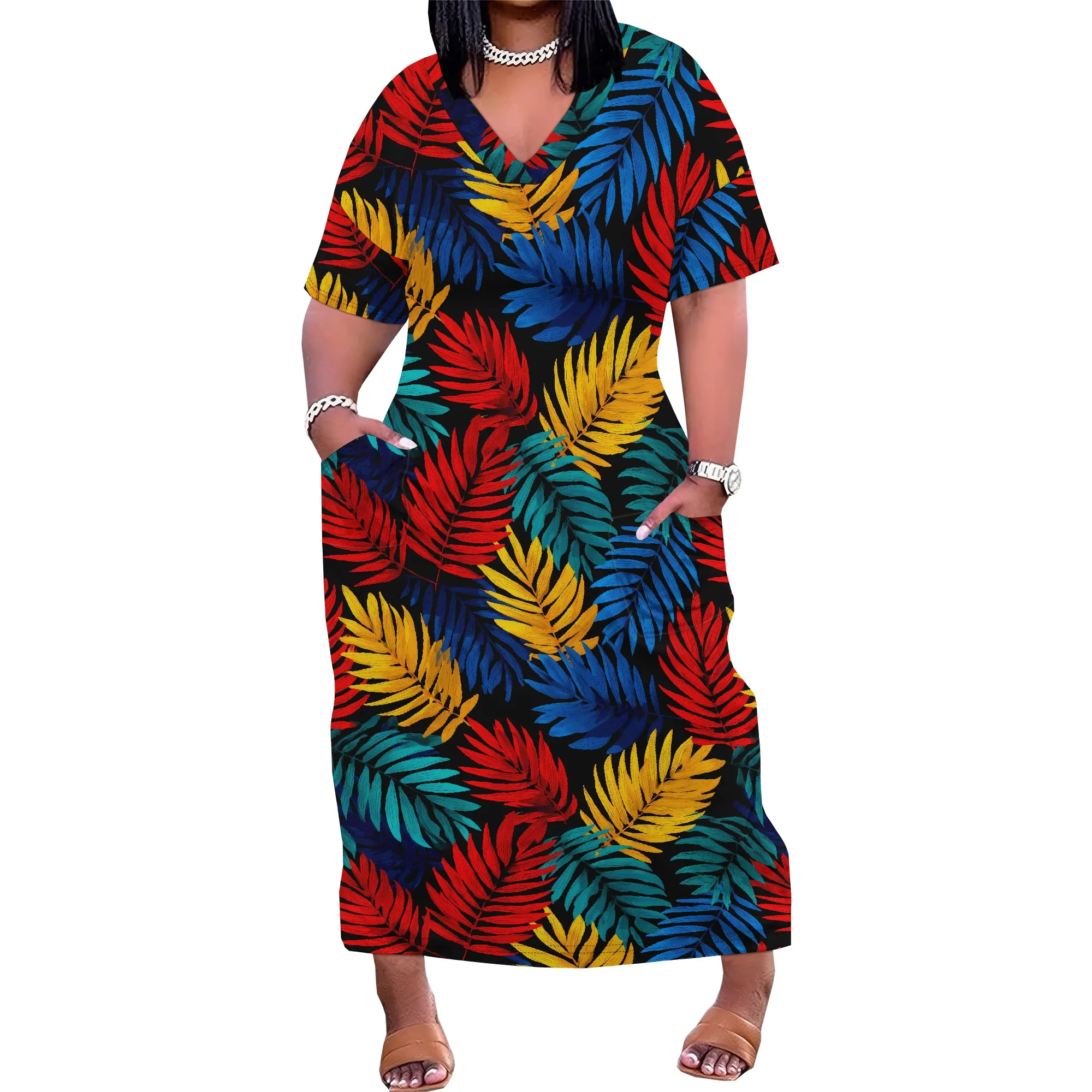 Women's Plus Size African Print Dresses Casual Loose Pocket Short Sleeve Long Maxi Dress
Women's Plus Size African Print Dresses Casual Loose Pocket Short Sleeve Long Maxi Dress
