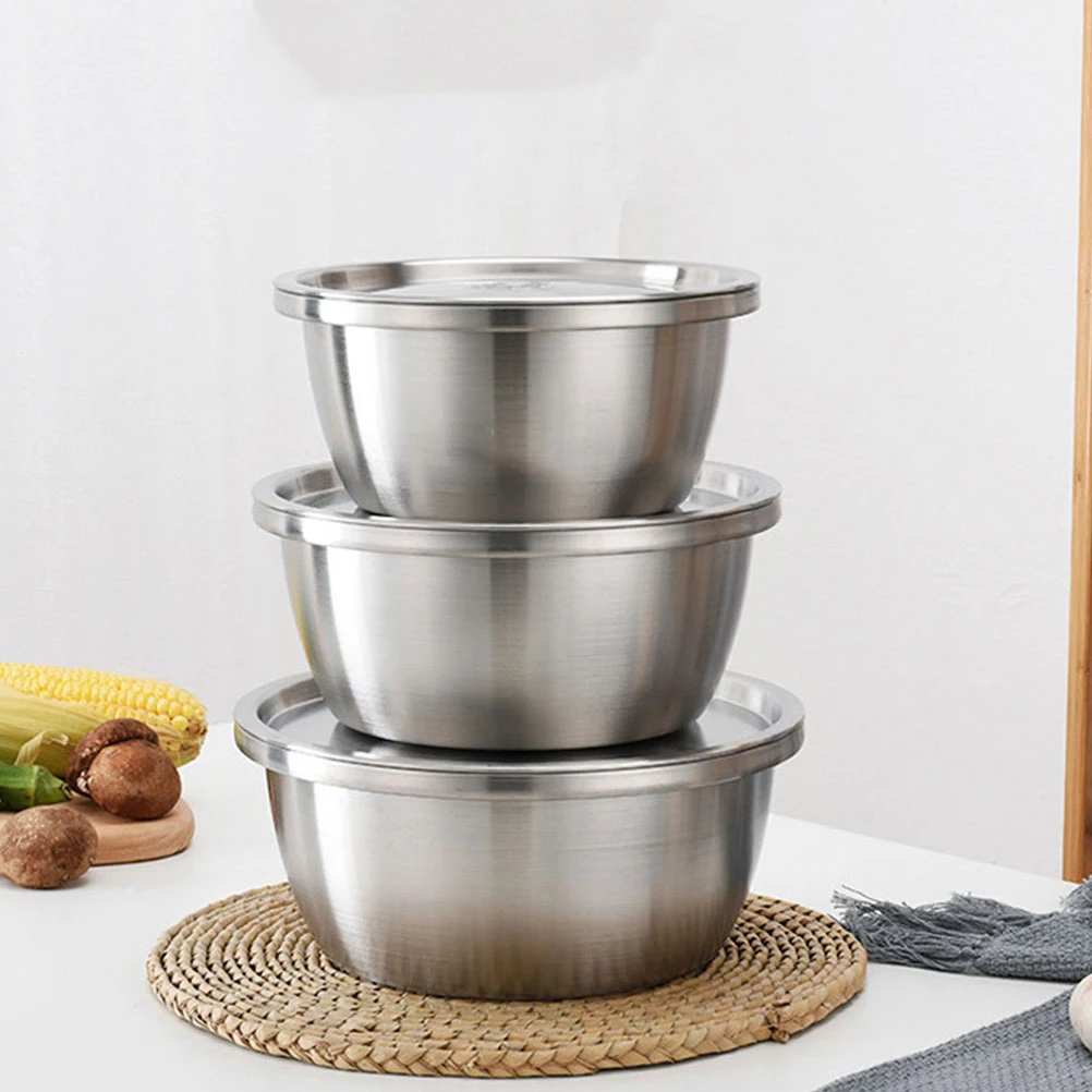 Stainless Steel Mixing Large Capacity Kitchen Bowl for Salad Fruit Rice Baking Pasta Vegetable Soup Pot Cooking Bowl Food
Stainless Steel Mixing Large Capacity Kitchen Bowl for Salad Fruit Rice Baking Pasta Vegetable Soup Pot Cooking Bowl Food