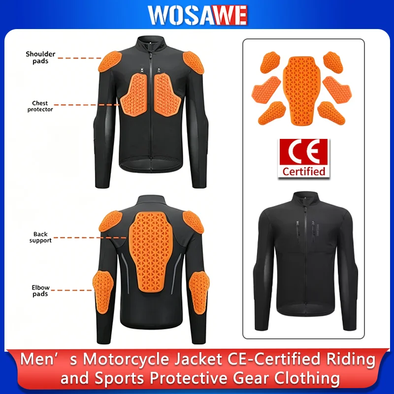 WOSAWE Men's Motorcycle Full Body Armor CE Approved Motocross Protective Jacket Off-Road Enduro Gear
WOSAWE Men's Motorcycle Full Body Armor CE Approved Motocross Protective Jacket Off-Road Enduro Gear