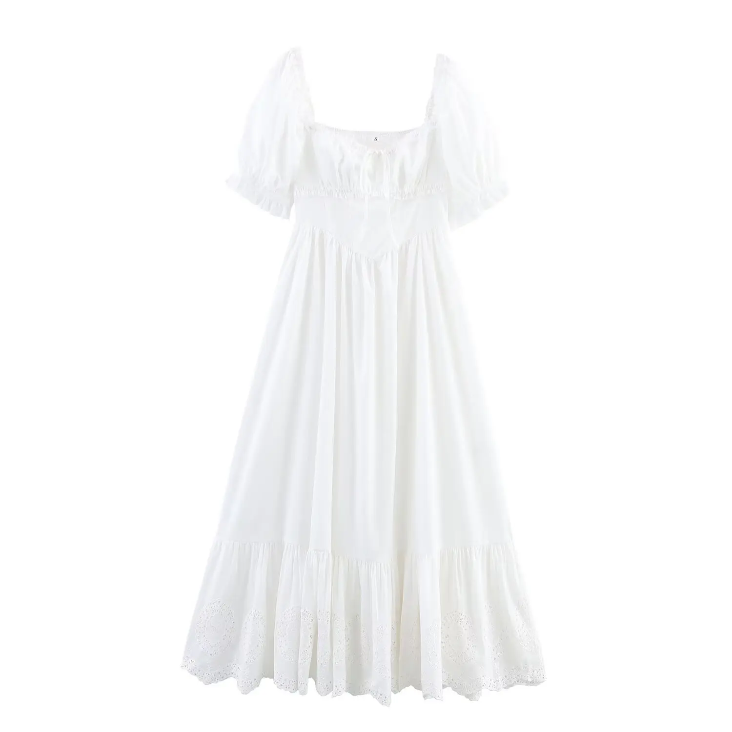 2025 Holiday Style Summer Women's White Dress Elegant Square Neck Puff Sleeve Waist Long Dresses Boho Casual Beach Maxi Dress
2025 Holiday Style Summer Women's White Dress Elegant Square Neck Puff Sleeve Waist Long Dresses Boho Casual Beach Maxi Dress
