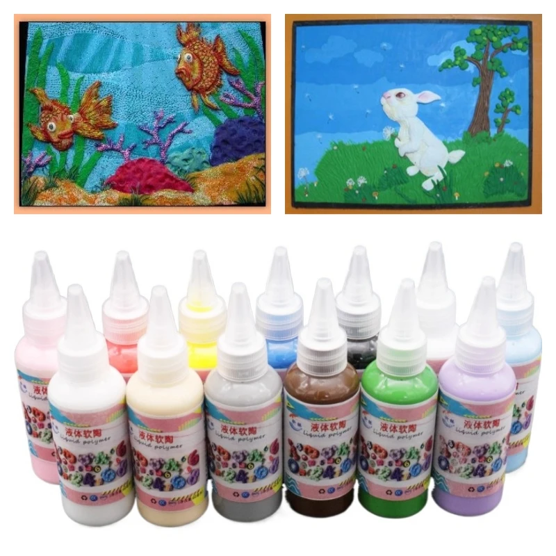 60ml/ Bottle 13 Colours/set Liquid State Polymer Clay DIY Handmade Making Creative Modeling Works Painting Simulation Cream Clay
60ml/ Bottle 13 Colours/set Liquid State Polymer Clay DIY Handmade Making Creative Modeling Works Painting Simulation Cream Clay
