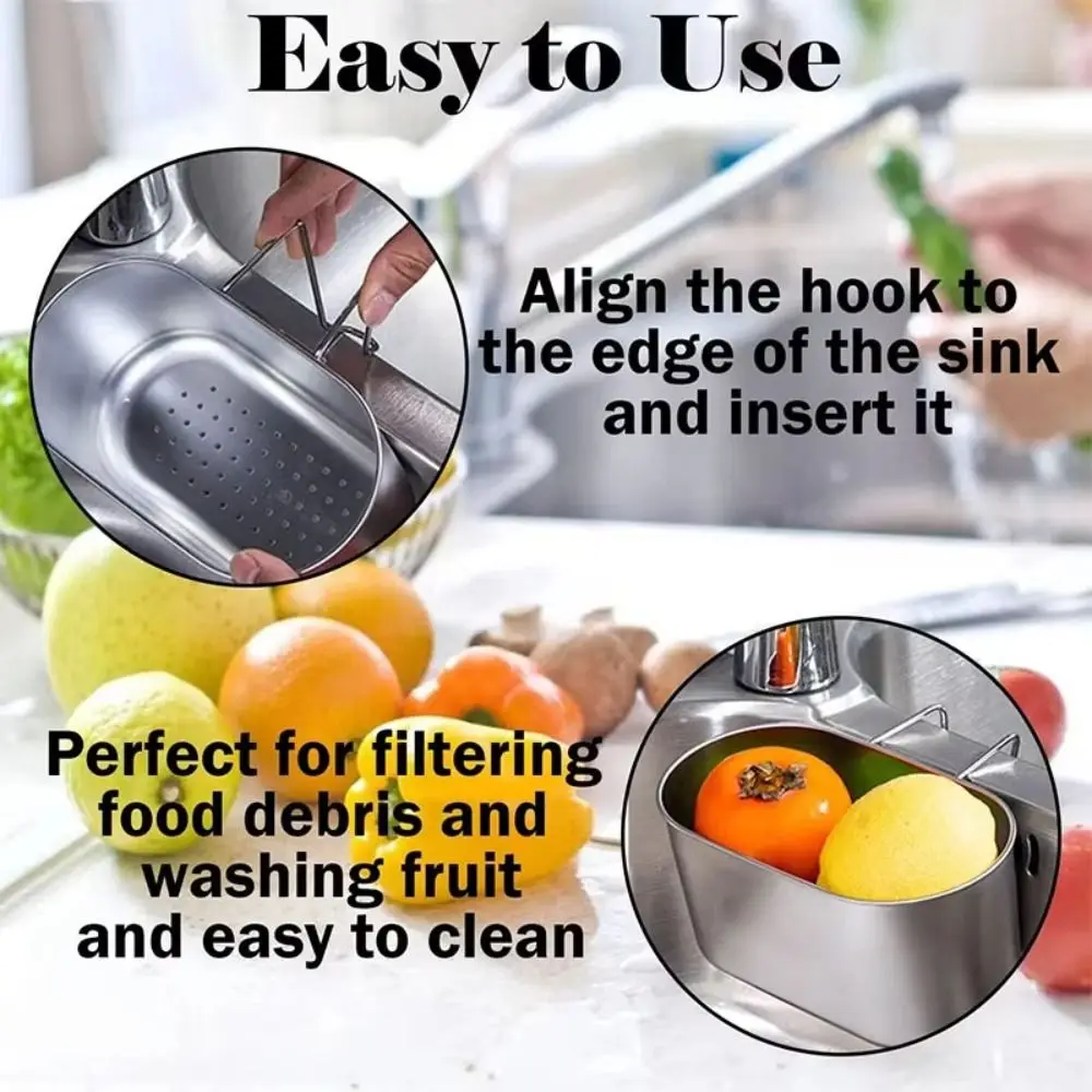 Stainless Steel Portable Strainer Rust-Resistant Space-Saving Kitchen Sink Drain Rack Wall Hanging Mesh Colander Drainage Basket
Stainless Steel Portable Strainer Rust-Resistant Space-Saving Kitchen Sink Drain Rack Wall Hanging Mesh Colander Drainage Basket