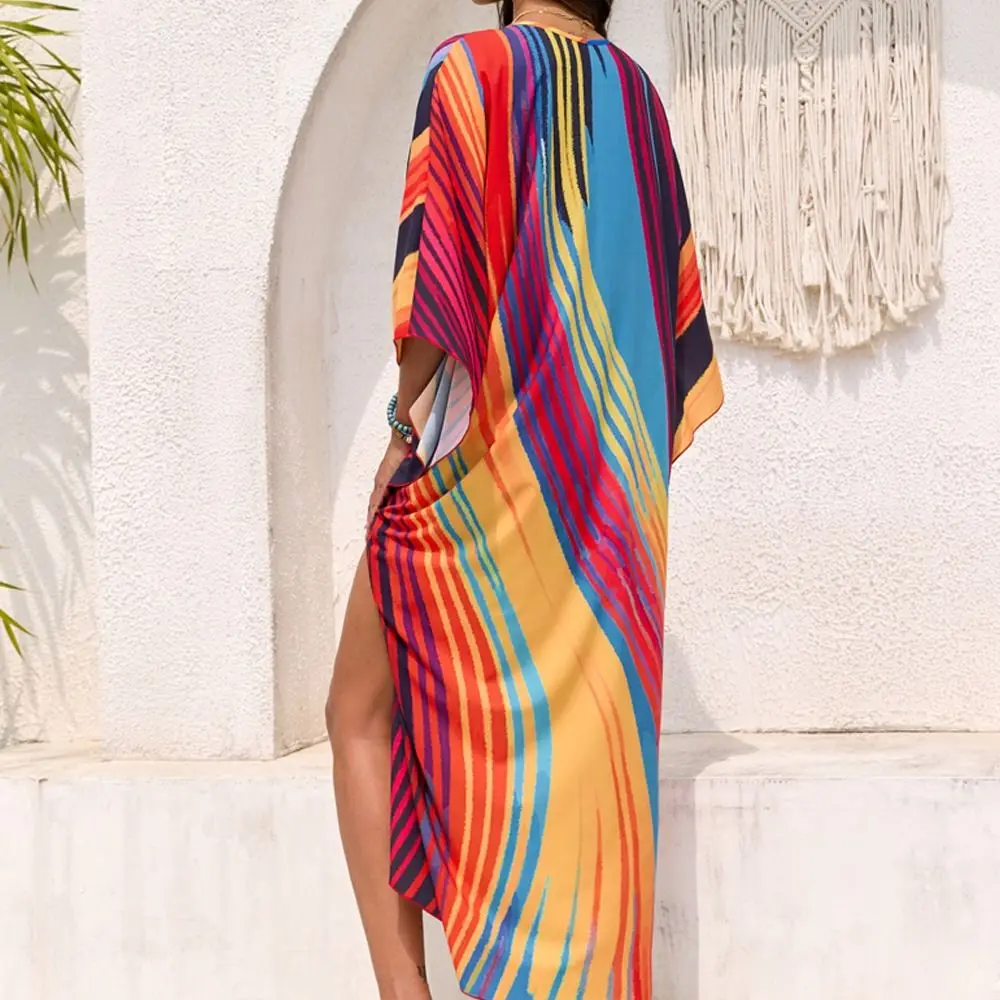 Fashion V Neck Summer Sunscreen Smock Plus Size Long Swimsuit Cover Up Dress Casual Vacation Beachwear Shirt for Women
Fashion V Neck Summer Sunscreen Smock Plus Size Long Swimsuit Cover Up Dress Casual Vacation Beachwear Shirt for Women