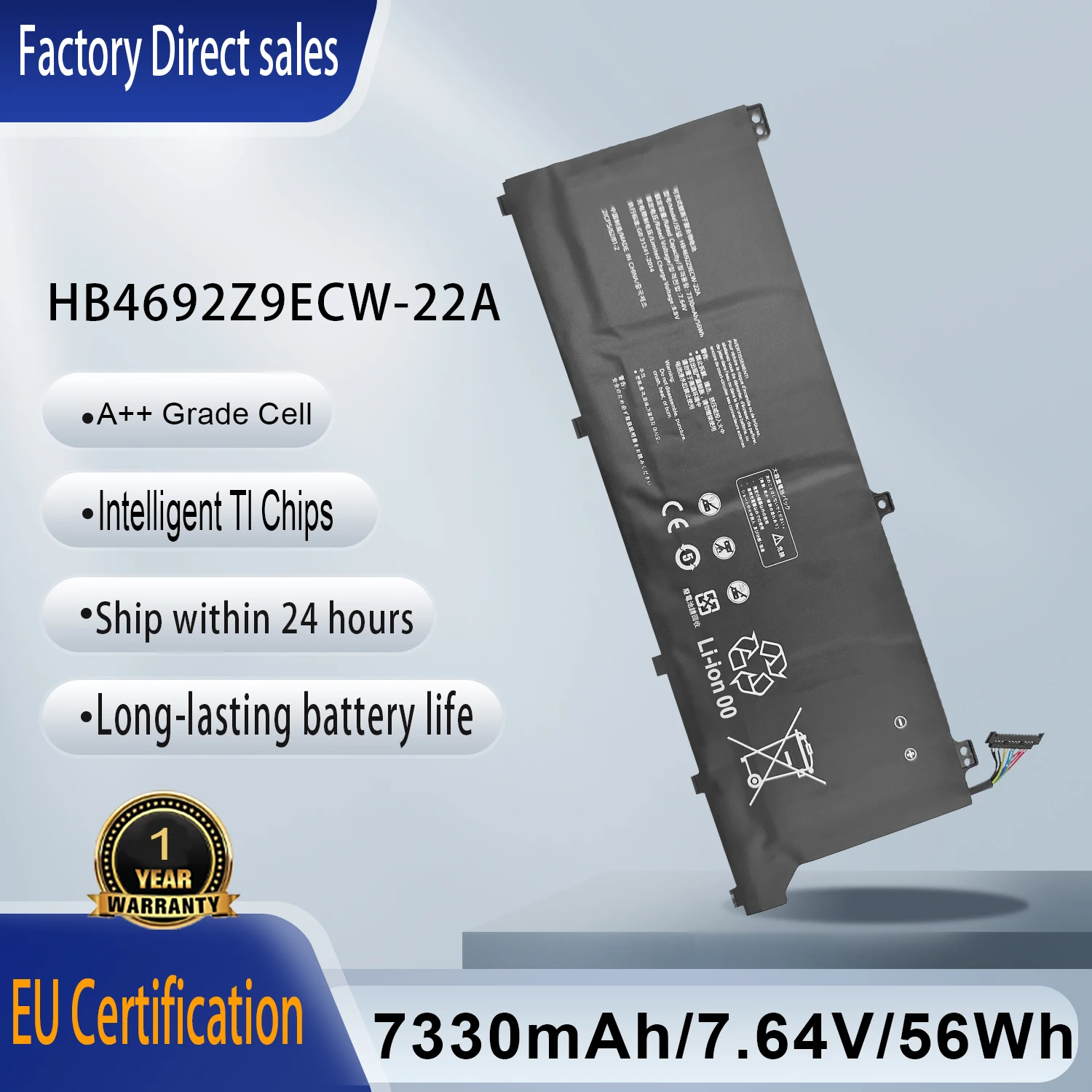 HB4692Z9ECW-22A Laptop Battery For Huawei Matebook14 2020/2021 KLVD-WFH9 MACHD-WFE9 Series NBB-WAH9 Nbl-WAP9R NbDE-WDH9 NbM-WFP9
HB4692Z9ECW-22A Laptop Battery For Huawei Matebook14 2020/2021 KLVD-WFH9 MACHD-WFE9 Series NBB-WAH9 Nbl-WAP9R NbDE-WDH9 NbM-WFP9
