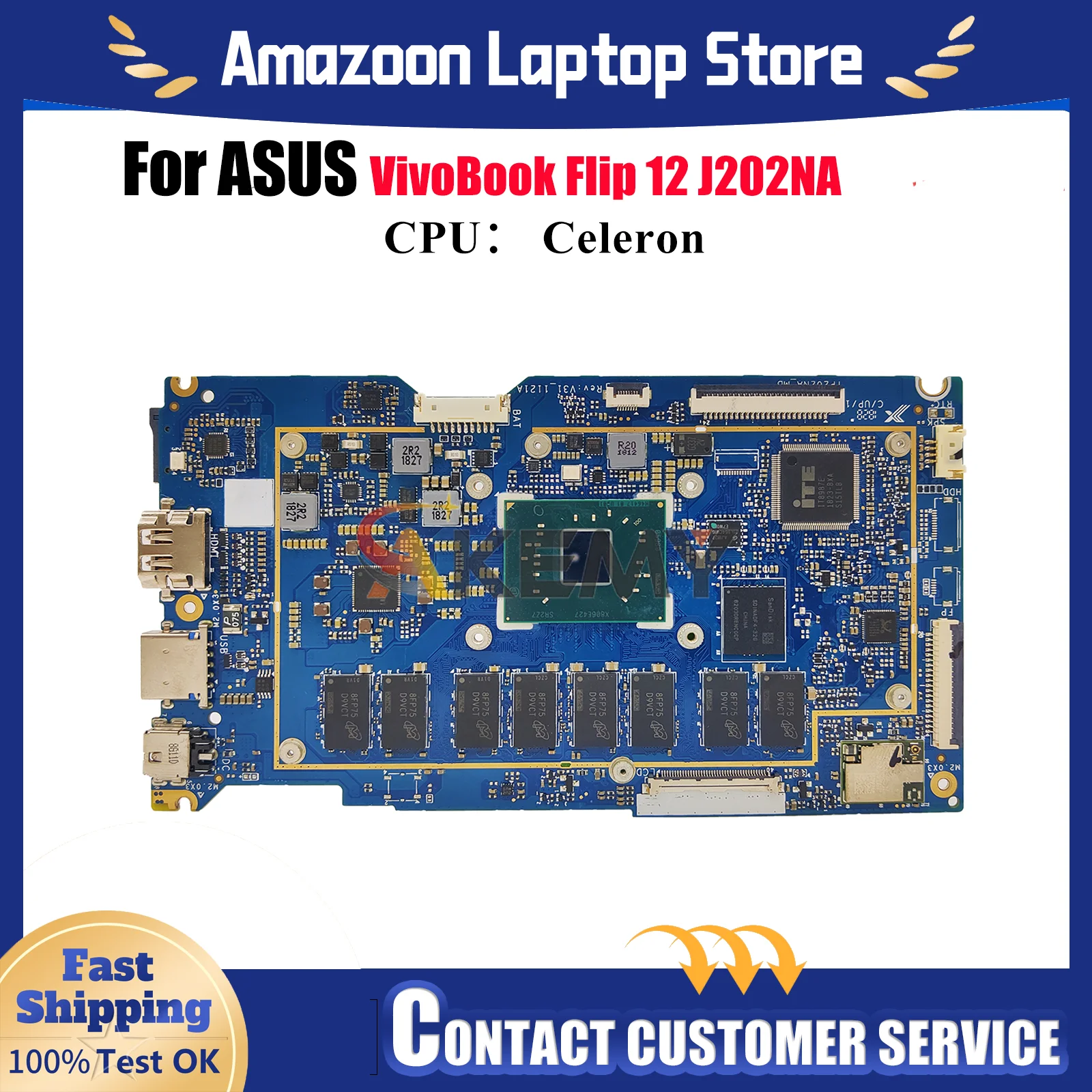 TP202NA Материнская плата для ноутбука ASUS VivoBook Flip 12 J202NA TP202N TP202NAS TP202NA VivoBook Flip Материнская плата с процессором Celeron stk
TP202NA Материнская плата для ноутбука ASUS VivoBook Flip 12 J202NA TP202N TP202NAS TP202NA VivoBook Flip Материнская плата с процессором Celeron stk