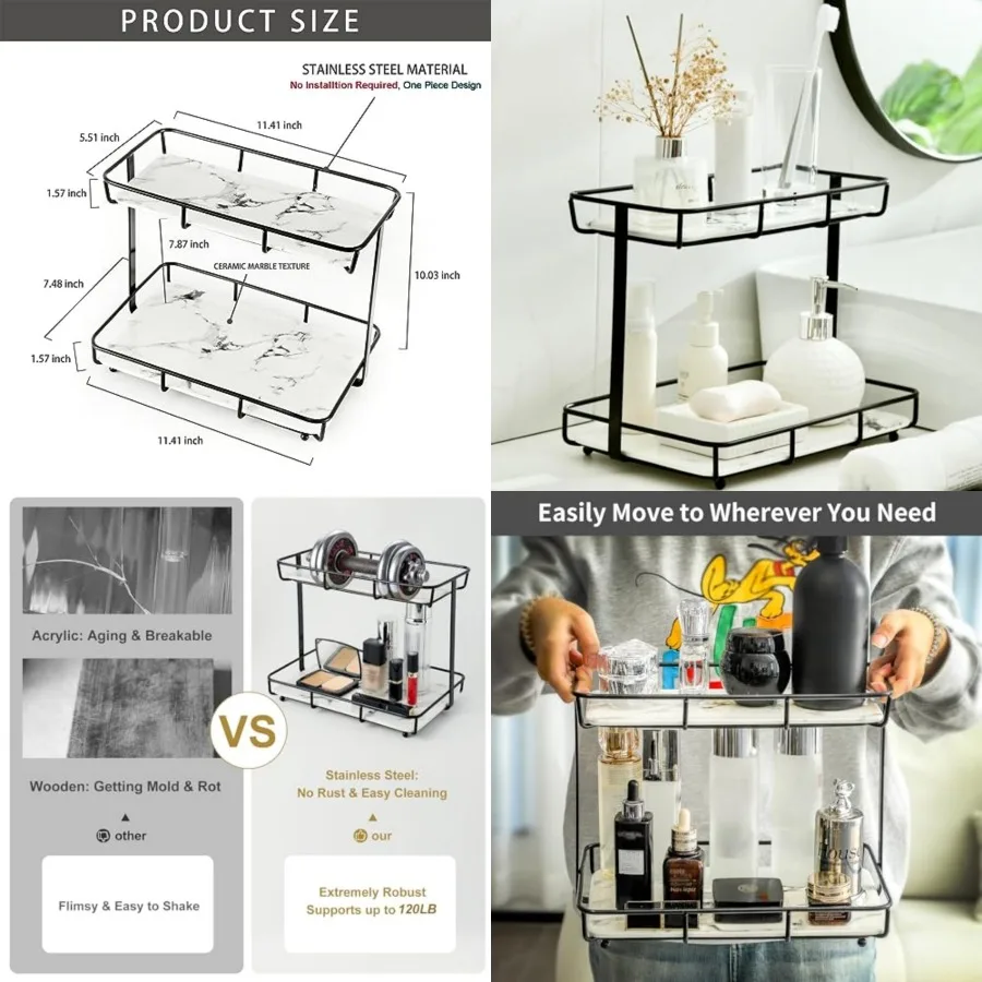 Bathroom Organizer Countertop Perfume Organizer Makeup Organizer Cosmetics Storage Display Rack Vanity Tray Dresser Stainless S
Bathroom Organizer Countertop Perfume Organizer Makeup Organizer Cosmetics Storage Display Rack Vanity Tray Dresser Stainless S