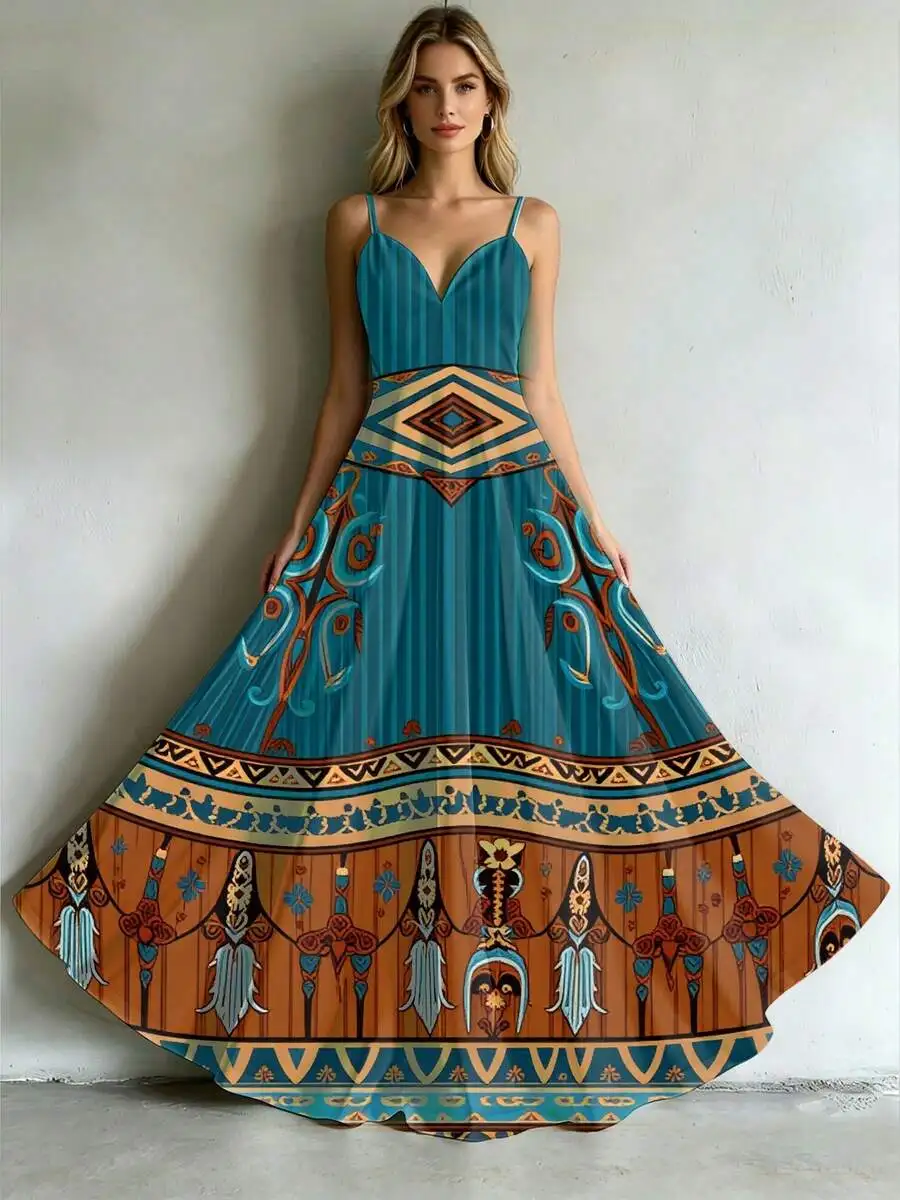 Boho Print Maxi Slip Dress For Women Summer Beach Vacation Flowy Umbrella Skirt
Boho Print Maxi Slip Dress For Women Summer Beach Vacation Flowy Umbrella Skirt