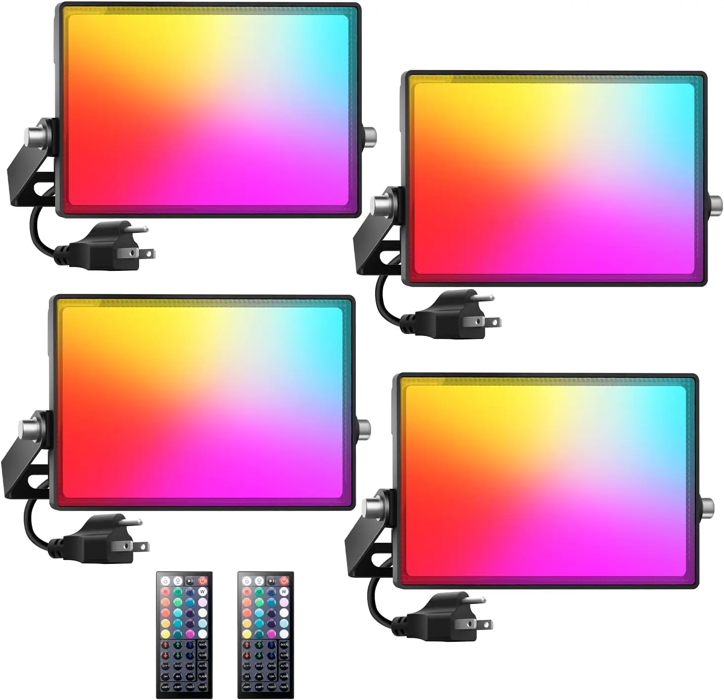 30W RGBW LED Flood Light with Remote, 2500LM Color Changing Outdoor Uplights for Events, Halloween, IP66 Waterproof 4 Pack
30W RGBW LED Flood Light with Remote, 2500LM Color Changing Outdoor Uplights for Events, Halloween, IP66 Waterproof 4 Pack