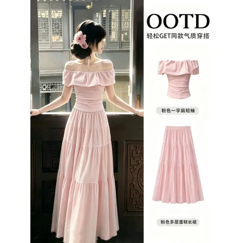 Women's Pink Off Shoulder Top And Tiered Maxi Skirt 2 Piece Set Summer
Women's Pink Off Shoulder Top And Tiered Maxi Skirt 2 Piece Set Summer