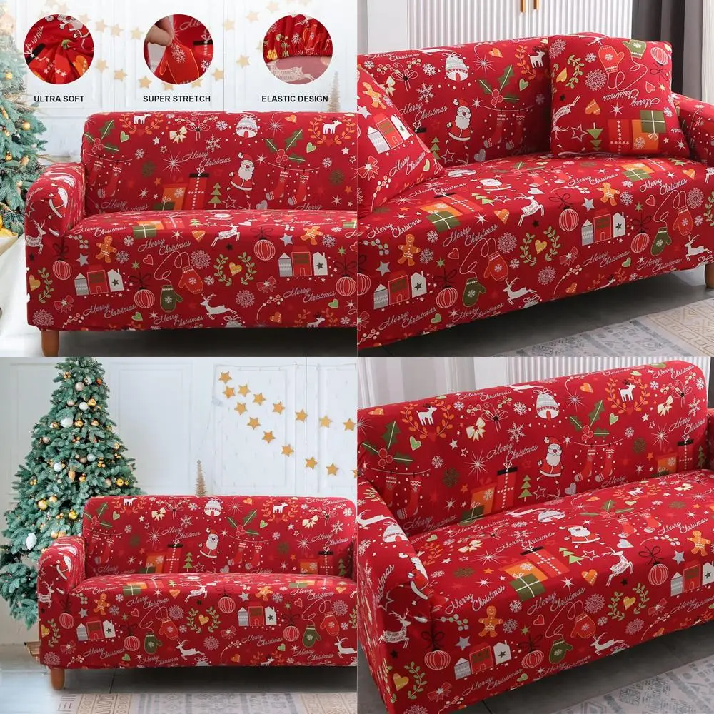 Red Christmas Sofa Cover with Santa Claus Print for 3-Seater Living Room Couch, Machine Washable Elastic Slipcover
Red Christmas Sofa Cover with Santa Claus Print for 3-Seater Living Room Couch, Machine Washable Elastic Slipcover