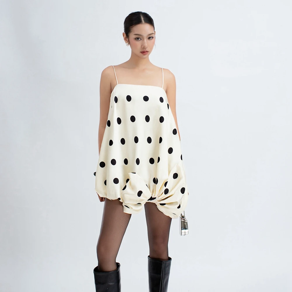 Polka Dot Summer Party Dress Women A-line Square Neck Loose Casual Mini Dress with Side Bow Fashion Satin Short Cocktail Gowns
Polka Dot Summer Party Dress Women A-line Square Neck Loose Casual Mini Dress with Side Bow Fashion Satin Short Cocktail Gowns