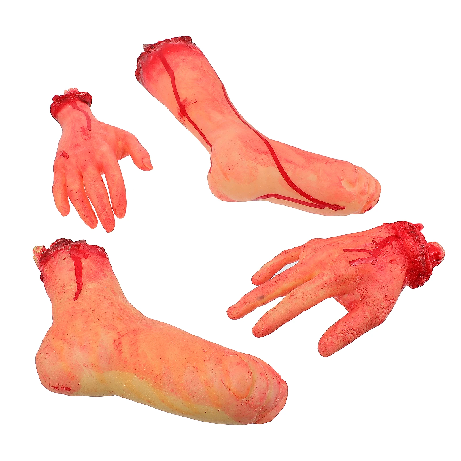 4pcs Halloween Prank Decoration Fake Hands Scary Feet Prop Body Parts Blood Halloween Decorations Prank Toy Broken Foot
4pcs Halloween Prank Decoration Fake Hands Scary Feet Prop Body Parts Blood Halloween Decorations Prank Toy Broken Foot