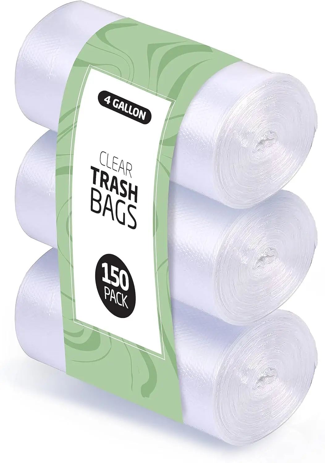 150 Small Trash Bags, 4 Gallon, 17" x 18", Clear Waste Basket Liners, Bulk Pack
150 Small Trash Bags, 4 Gallon, 17" x 18", Clear Waste Basket Liners, Bulk Pack