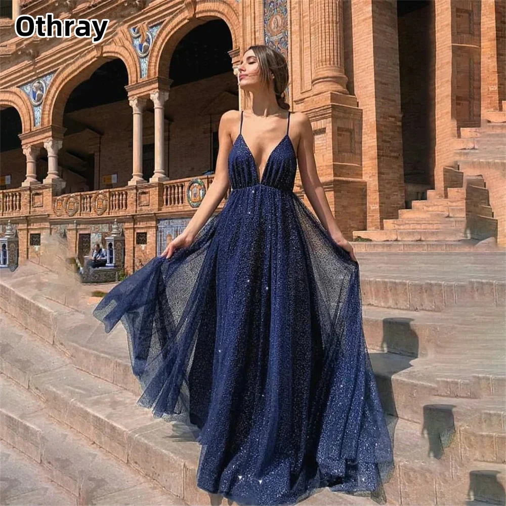 Othray Spaghetti Strap Beach Prom Dress Shiny Tulle Gown A-line Sleeveless Backless Long Evening Dresses vestidos de fiest
Othray Spaghetti Strap Beach Prom Dress Shiny Tulle Gown A-line Sleeveless Backless Long Evening Dresses vestidos de fiest