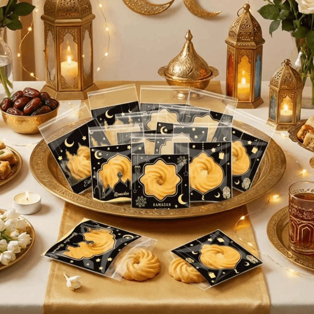 100Pcs Transparent Eid Mubarak Biscuit Bag Moon Star Pattern Oil-proof Gift Packaging Bags Self Sealing Plastic
100Pcs Transparent Eid Mubarak Biscuit Bag Moon Star Pattern Oil-proof Gift Packaging Bags Self Sealing Plastic