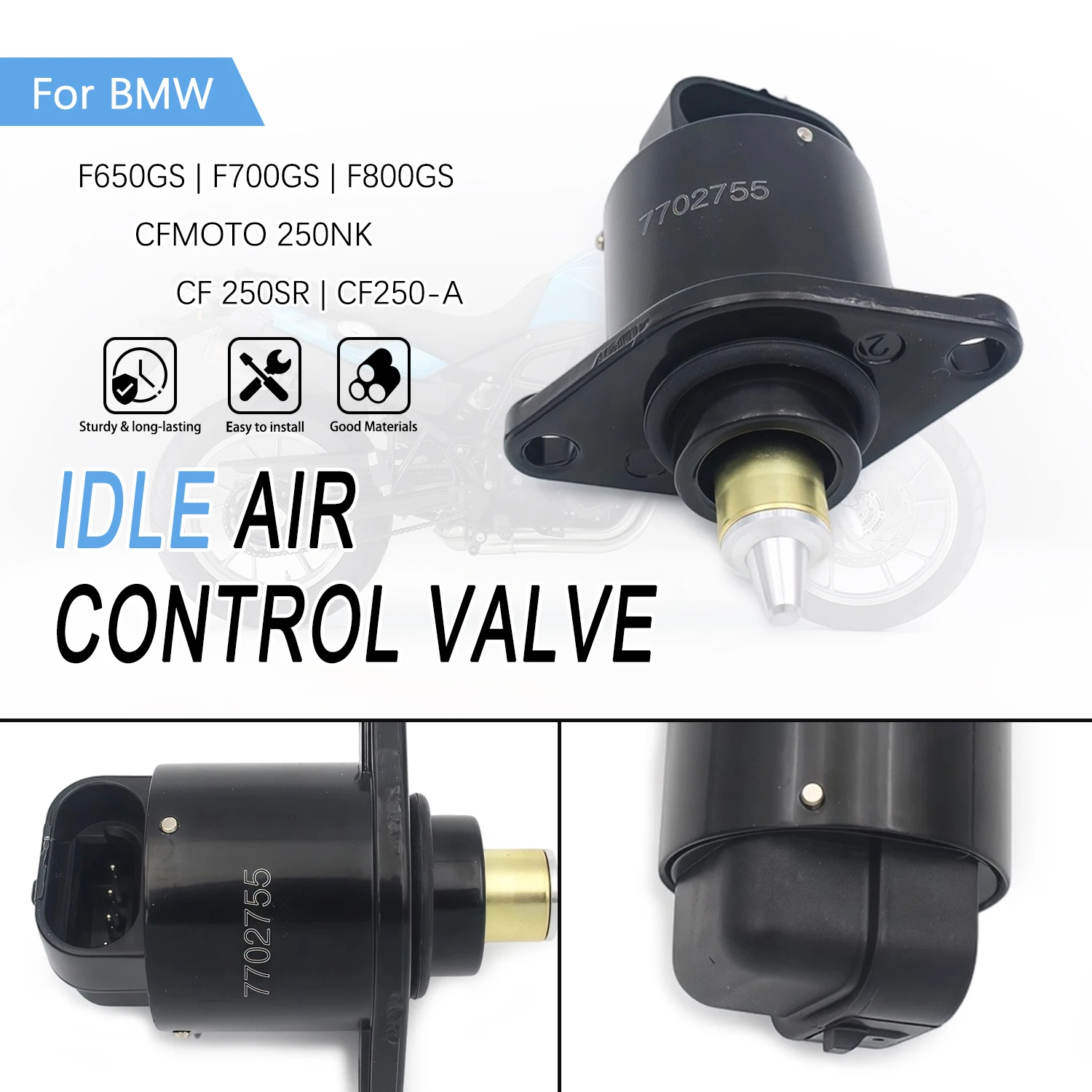 Idle Speed Air Control Valve Replace For BMW F650GS F700GS F800GS For CFMOTO 250NK CF 250SR CF250-A 7702755
Idle Speed Air Control Valve Replace For BMW F650GS F700GS F800GS For CFMOTO 250NK CF 250SR CF250-A 7702755