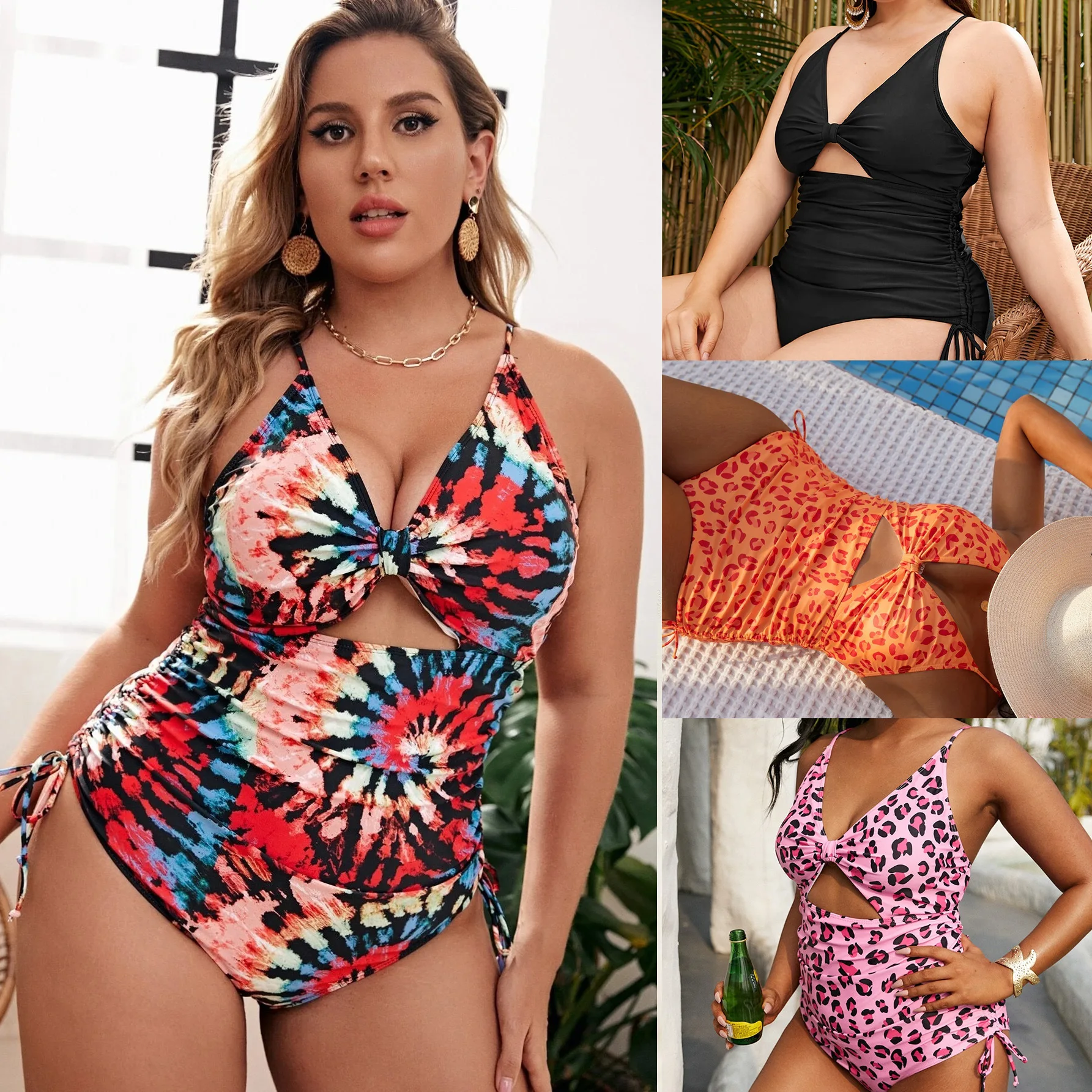 New Plus Size One-piece Swimsuit, Women's One-piece Rope, Multi-color High Elasticity Beach Vacation Swimsuit Casual Y2k
New Plus Size One-piece Swimsuit, Women's One-piece Rope, Multi-color High Elasticity Beach Vacation Swimsuit Casual Y2k