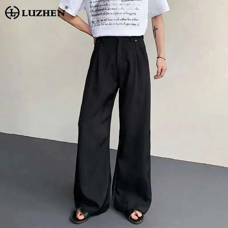 LUZHEN модные элегантные однотонные прямые повседневные брюки мужские 2025 новые модные корейские свободные широкие брюки мужская одежда JY1056
LUZHEN модные элегантные однотонные прямые повседневные брюки мужские 2025 новые модные корейские свободные широкие брюки мужская одежда JY1056