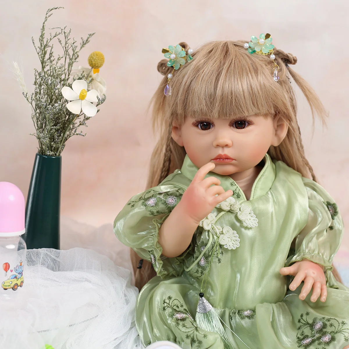 New Style Chinese Qipao Doll 55cm Reborn Baby Doll Girl For Children's Toy Birthday and Children's Day Gift
New Style Chinese Qipao Doll 55cm Reborn Baby Doll Girl For Children's Toy Birthday and Children's Day Gift